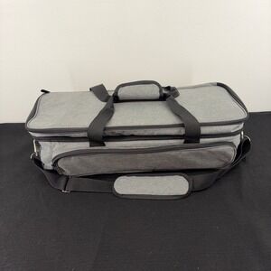 Gray Padded Cricut Machine Carrying Case Travel Bag Organizer Pockets
